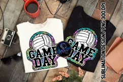 Volleyball Game day Sublimation Design PNG, Colorful Leopard Product Image 1