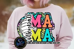Volleyball Mama Sublimation PNG | Colorful Leopard Doodle Product Image 2