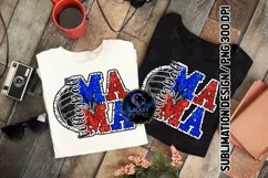 Patriotic Volleyball Mama Sublimation PNG | Dalmatian Dots Product Image 1
