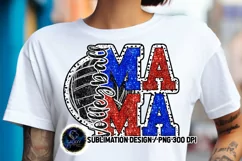 Patriotic Volleyball Mama Sublimation PNG | Dalmatian Dots Product Image 2
