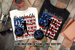 Patriotic Baseball Mama Sublimation PNG DTF, Flag USA Product Image 2