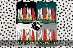 Baseball Mama Polka Dots Gold Stars Sublimation PNG Product Image 3