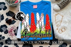Baseball Mama Polka Dots Gold Stars Sublimation PNG Product Image 2