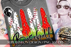 Baseball Mama Polka Dots Gold Stars Sublimation PNG Product Image 5