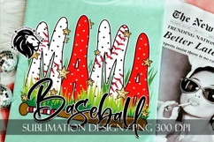 Baseball Mama Polka Dots Gold Stars Sublimation PNG Product Image 1
