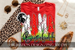 Baseball Mama Polka Dots Gold Stars Sublimation PNG Product Image 6