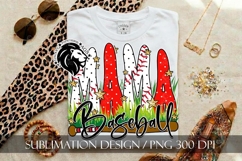 Baseball Mama Polka Dots Gold Stars Sublimation PNG Product Image 7