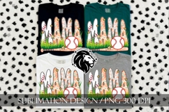 Peach Floral Baseball Mama Sublimation PNG Product Image 3