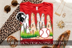 Peach Floral Baseball Mama Sublimation PNG Product Image 7