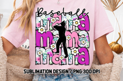Floral Baseball Mama Sublimation PNG DTF, Pink Purple Product Image 4