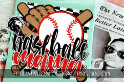 Baseball Mama Sublimation PNG, Baseball Mom PNG Product Image 1