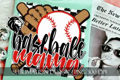Baseball Mama Sublimation PNG, Baseball Mom PNG Product Image 1