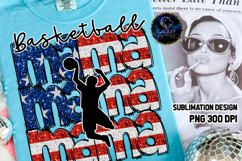 Patriotic Basketball Mama Sublimation PNG DTF, Flag USA Product Image 1