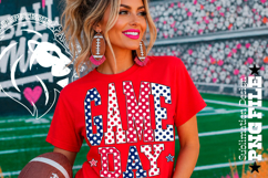 Any Sport Game Day Sublimation PNG, Blue Red Polka Dots Product Image 3