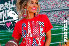 Any Sport Game Day Sublimation PNG, Blue Red Polka Dots Product Image 3