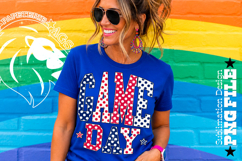 Any Sport Game Day Sublimation PNG, Blue Red Polka Dots Product Image 1