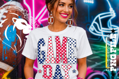 Any Sport Game Day Sublimation PNG, Blue Red Polka Dots Product Image 2