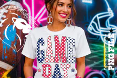 Any Sport Game Day Sublimation PNG, Blue Red Polka Dots Product Image 2