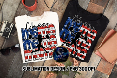 Patriotic Cheer Mama Sublimation PNG DTF, Flag USA Product Image 2
