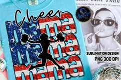 Patriotic Cheer Mama Sublimation PNG DTF, Flag USA Product Image 1