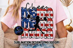 Patriotic Cheer Mama Sublimation PNG DTF, Flag USA Product Image 3
