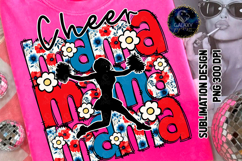 Floral Cheer Mama Sublimation PNG DTF, Blue Red Flowers Product Image 2