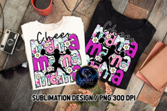 Floral Cheer Mama Sublimation PNG DTF, Pink Purple Product Image 3