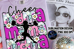 Floral Cheer Mama Sublimation PNG DTF, Pink Purple Product Image 2