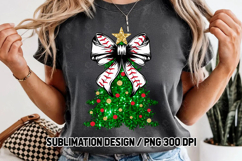 Baseball Coquette Christmas Tree Glitter Sublimation Product Image 2