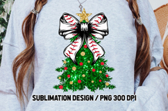 Baseball Coquette Christmas Tree Glitter Sublimation Product Image 3
