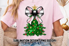 Baseball Coquette Christmas Tree Glitter Sublimation Product Image 4