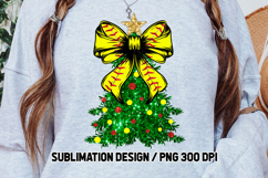 Softball Coquette Christmas Tree Glitter Sublimation Product Image 3