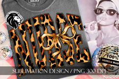 Coquette Leopard Nurse Sublimation PNG Product Image 3