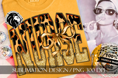Coquette Leopard Nurse Sublimation PNG Product Image 4