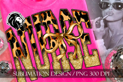 Coquette Leopard Nurse Sublimation PNG Product Image 5