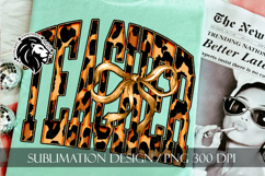 Coquette Leopard Teacher Sublimation PNG Product Image 8