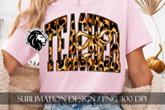 Coquette Leopard Teacher Sublimation PNG Product Image 2