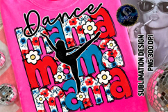 Floral Dance Mama Sublimation PNG DTF, Blue Red Flowers Product Image 2