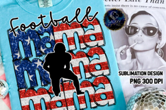 Patriotic Football Mama Sublimation PNG DTF, Flag USA Product Image 1