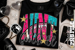 Pink Teal Football Aunt Sublimation PNG Product Image 3