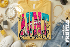 Pink Teal Football Aunt Sublimation PNG Product Image 2