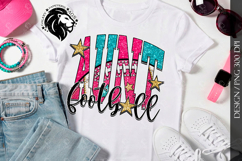 Pink Teal Football Aunt Sublimation PNG Product Image 1