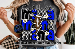 Retro Football Mama Sublimation PNG DTF, Royal Blue, Groovy Product Image 4