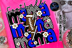 Retro Football Mama Sublimation PNG DTF, Royal Blue, Groovy Product Image 1