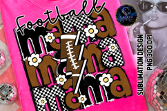 Retro Football Mama Sublimation PNG DTF, Brown, Groovy Product Image 1