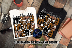 LEOPARD Retro Football Mama Sublimation PNG DTF, Brown Product Image 2