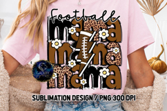 LEOPARD Retro Football Mama Sublimation PNG DTF, Brown Product Image 3