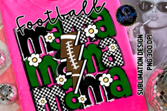 Retro Football Mama Sublimation PNG DTF, Green, Groovy Product Image 1