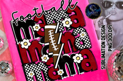 Retro Football Mama Sublimation PNG DTF, Maroon, Groovy Product Image 1