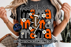 Retro Football Mama Sublimation PNG DTF, Orange, Groovy Product Image 3